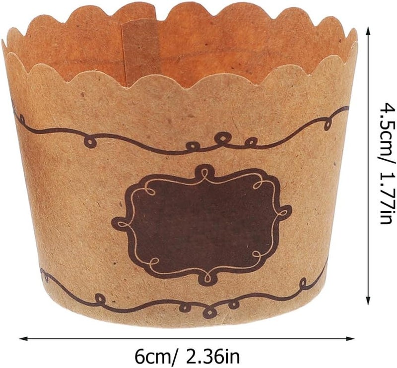 Greaseproof Kraft Paper Baking Cups 100pcs High Temperature Resistant Disposable Muffin Liners - Image 2